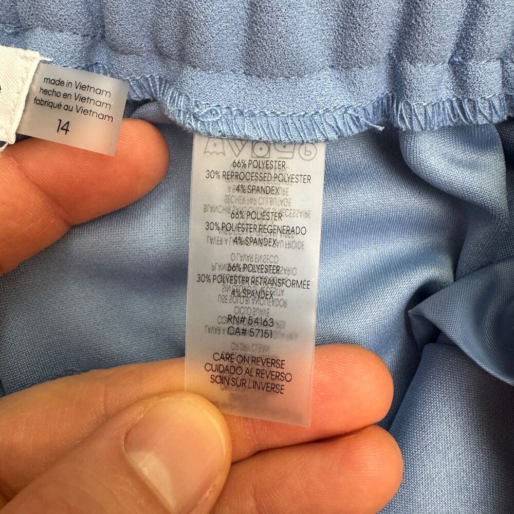 Calvin Klein Slim Leg Ankle Length Trouser Dress Pants Womens 14 Blue Infinite - Picture 10 of 16